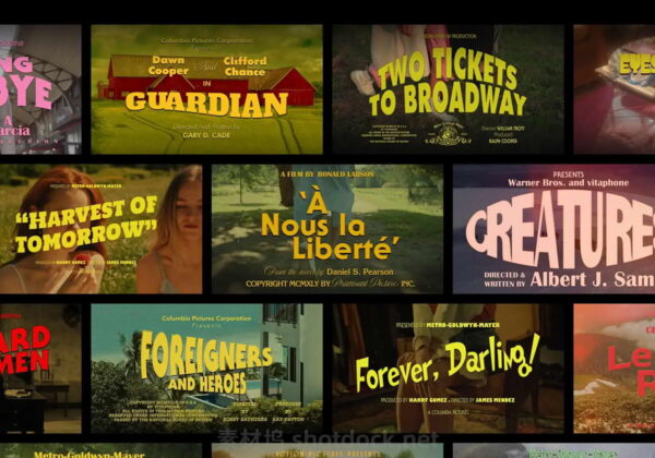 Pixflow – Animated Vintage Movie Titles 30款复古老式漏光颗粒电影风格预告短片文字标题动画封面海报AE/PR/PSD模板