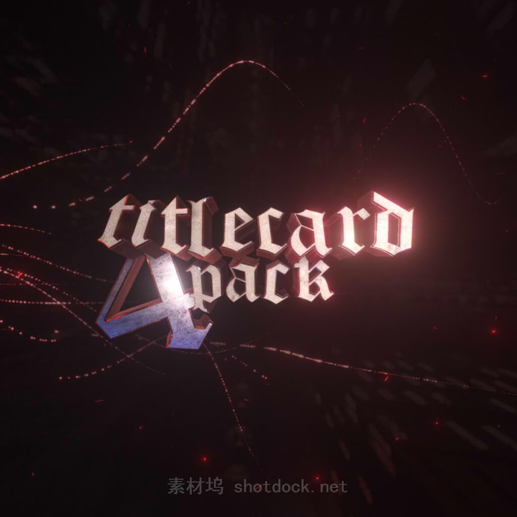 嘻哈朋克风格酸性金属镀铬音乐MV短片剪辑3D字母标题动画AE+Blender项目文件 4pm’s Title Card Pack插图