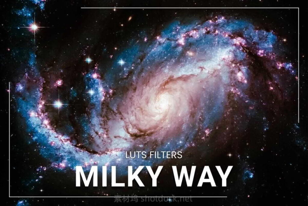 30个充满活力的银河系颜色校正LUT变换夜空和太空视频-30 Milky Way LUT Collection插图