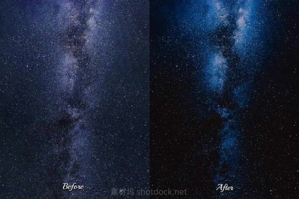 30个充满活力的银河系颜色校正LUT变换夜空和太空视频-30 Milky Way LUT Collection插图2