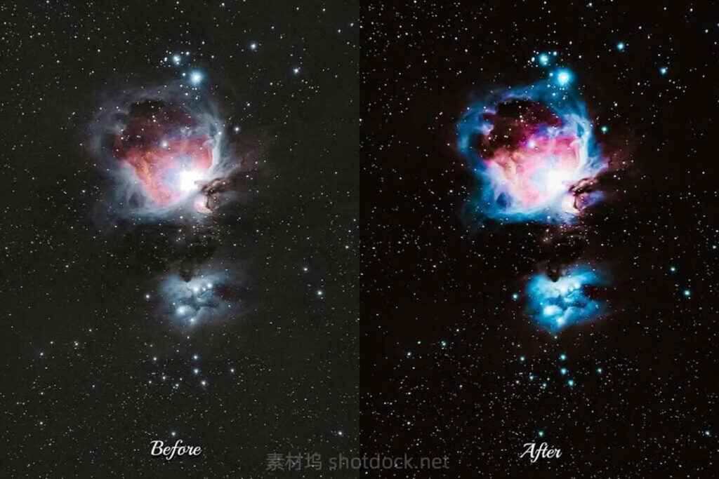 30个充满活力的银河系颜色校正LUT变换夜空和太空视频-30 Milky Way LUT Collection插图1