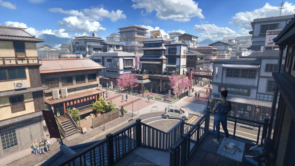 日本社区三维场景模型+4K贴图：FBX, OBJ and Blend-Japanese Neighborhoods插图