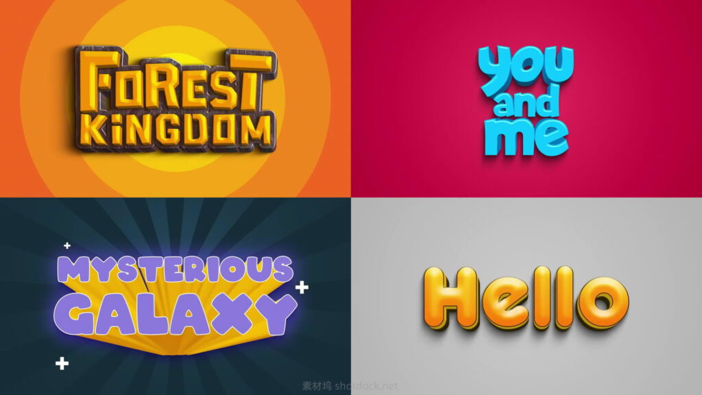 AE模版：卡通风格动态文字效果Adobe After Effects模版预设Text Effect–Cartoon Style免插件插图