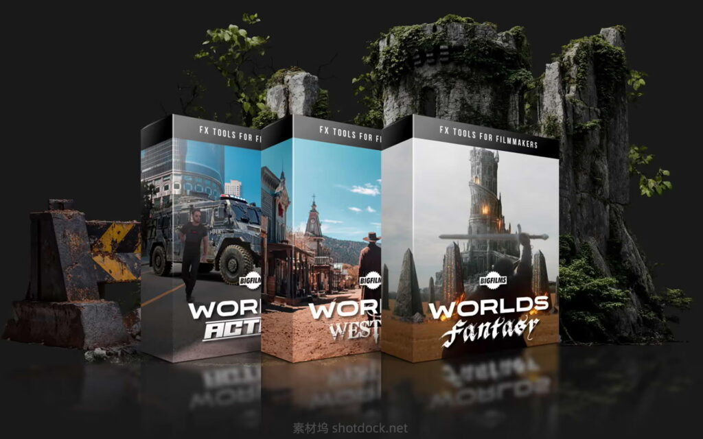 3000+电影级视觉特效合成PNG图像素材4k带通道：BIGFILMS–WORLDS–Set Extension Packs插图