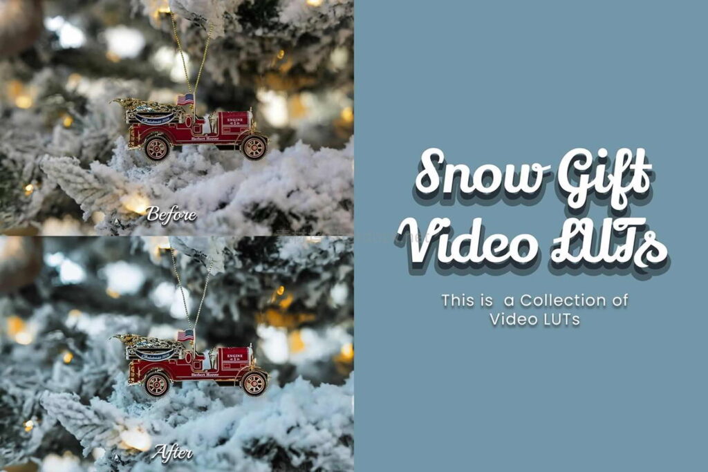 圣诞节调色套装30个适合冬季雪天的色彩风格LUT：3Motional – Snow Gift LUT Collection插图4