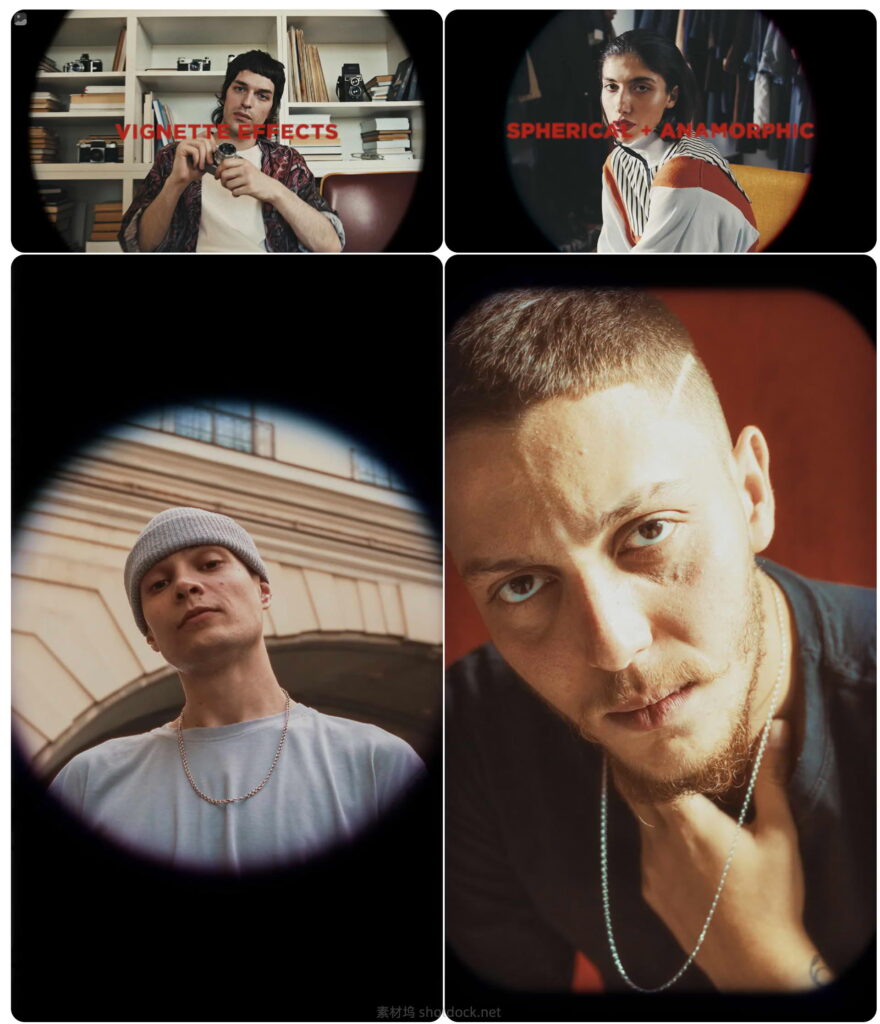 昆汀老电影美学！Grindhouse 复古风格硬核暗角/鱼眼/划痕叠加素材包-Sickboat VIGNETTE EFFECTS插图1