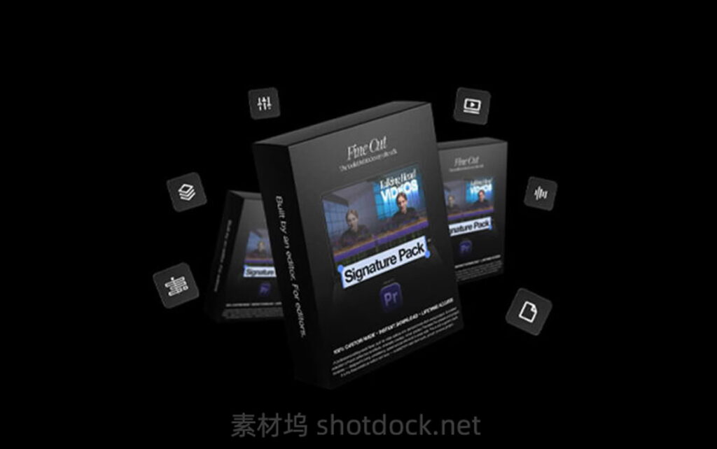 【剪辑终极包】Fine Cut 大神签名版素材库：22款动画预设+音效+PR工程模板-Fine Cut – Signature Pack + Tutorials插图